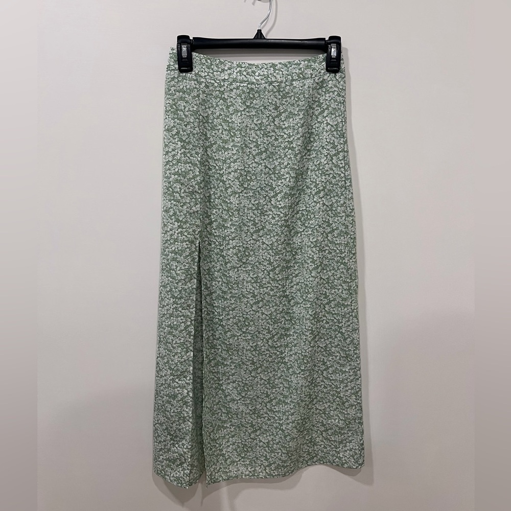 Floral Green Women's Maxi Skirt